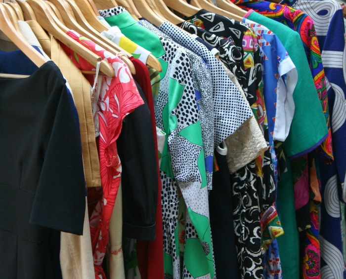 Dresses in a closet