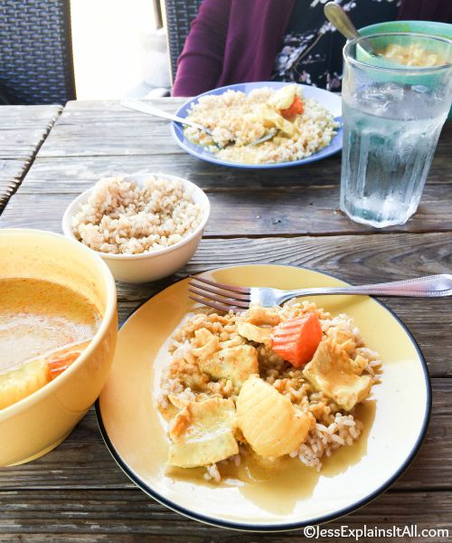 curry rice and water at Simply Thai
