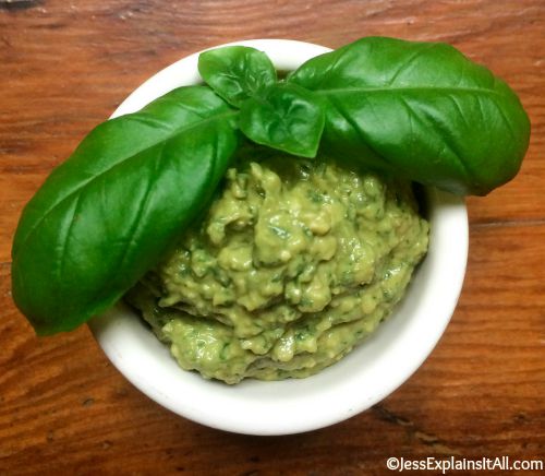 bowl of avocado pesto