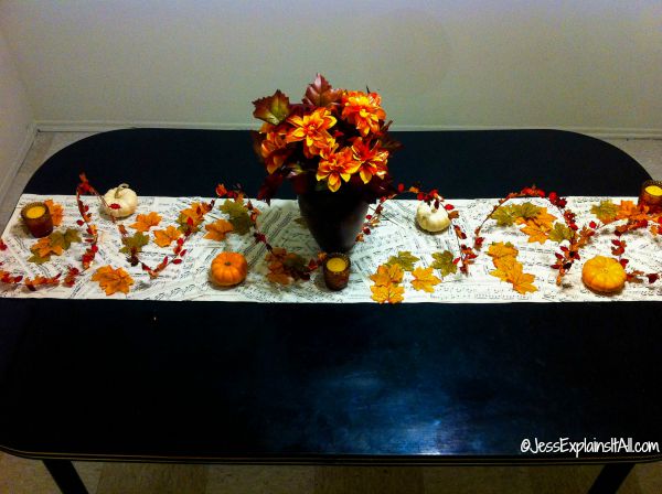 Finished DIY fall tablescape