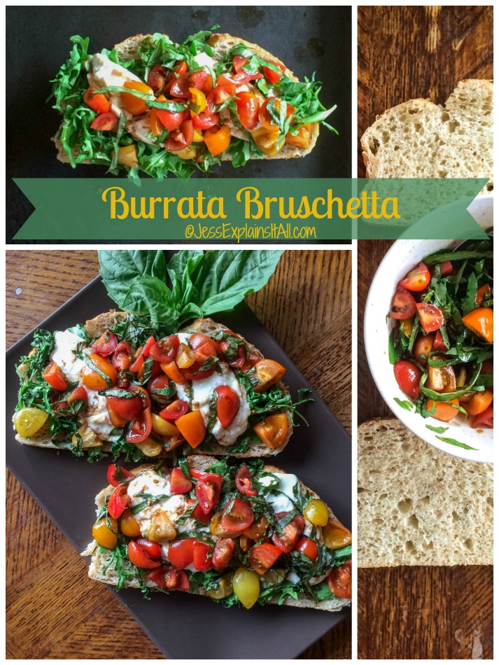 Burrata Bruschetta - Easy Light Lunch Snack or Appetizer Recipe