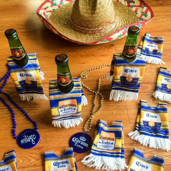 Sombrero with beer sarapes