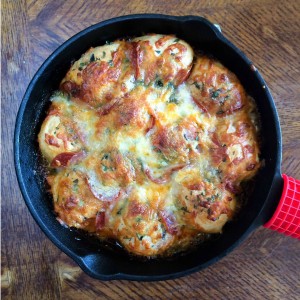 Pull apart skillet pizza dough