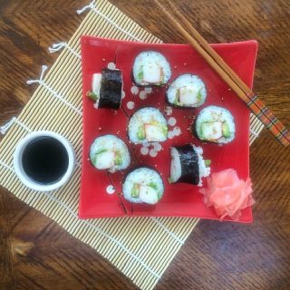California roll sushi plate